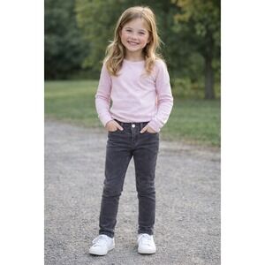 Mayoral Kids Gray Corduroy Pants Slim Fit Adjustable Waist Size 7 122cm